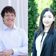 Photo of UVA physicist Peter Schauss and chemist Huiyuan Zhu